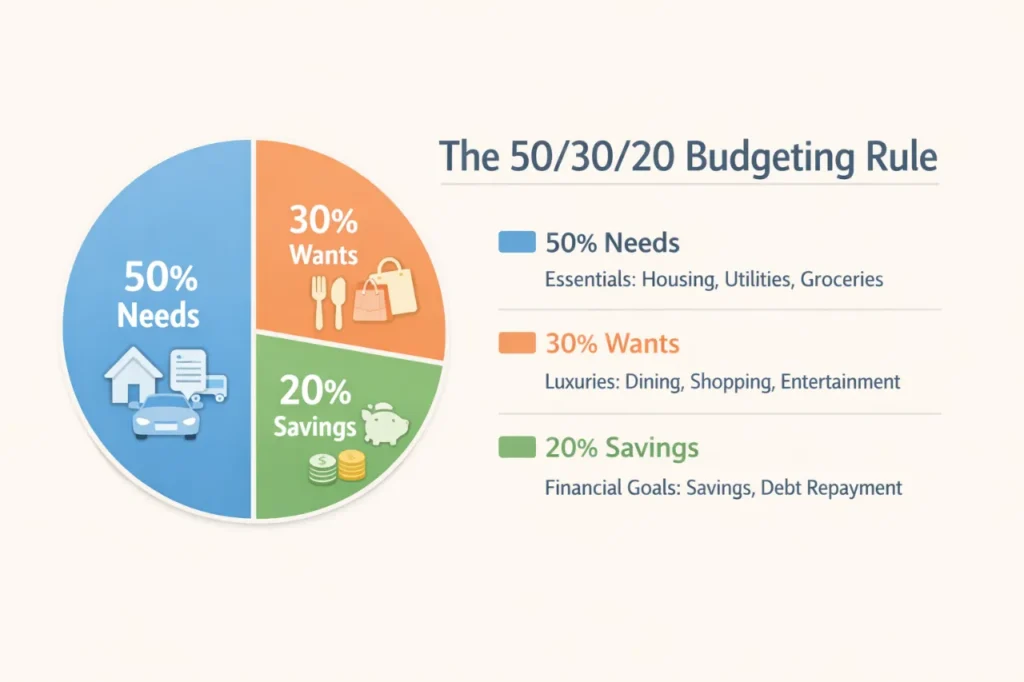 50 30 20 rule budgeting example 2026 USA