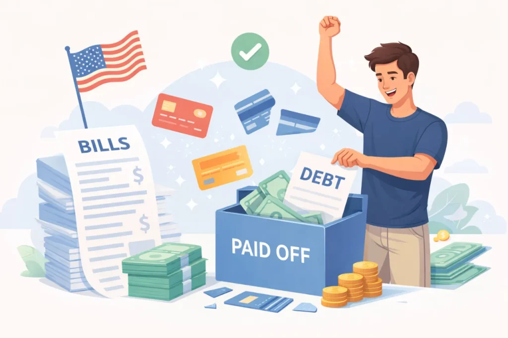 Credit card debt payoff strategy illustration for 2026